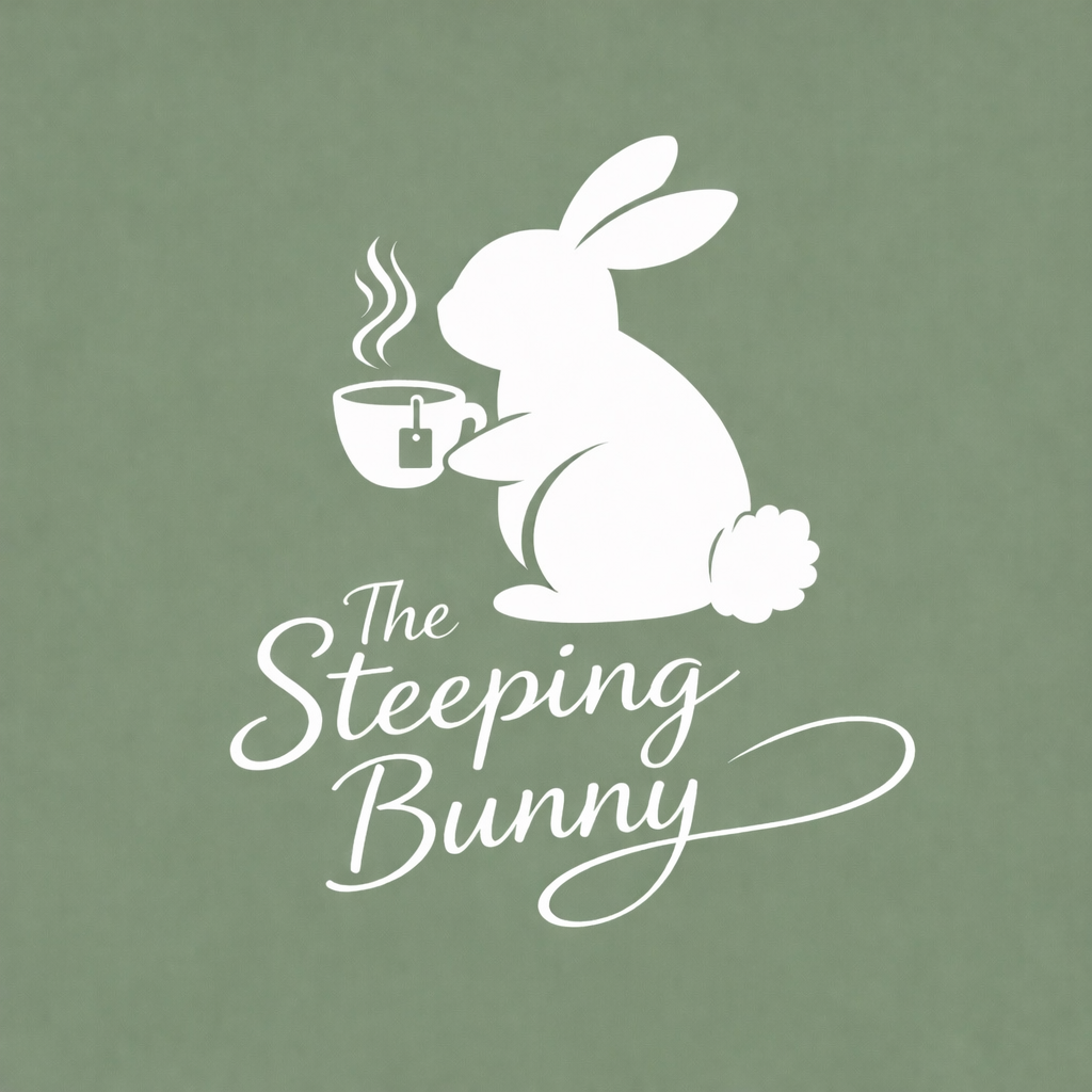 The Steeping Bunny — a bunny holding a warm cup of tea